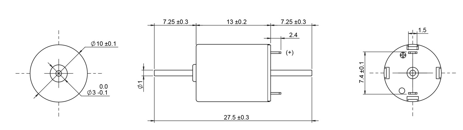 1013 coreless motor dual shaft