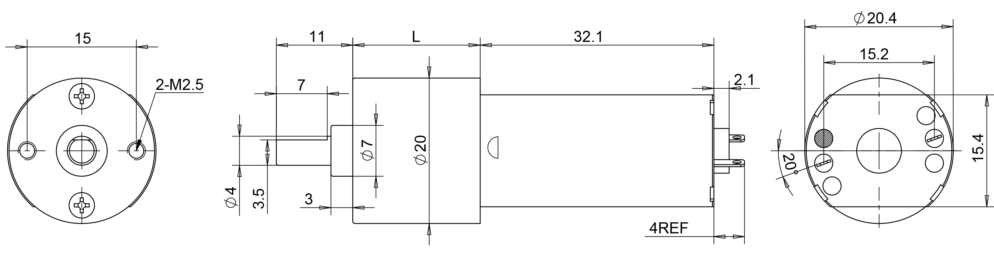 drawing of gear motor