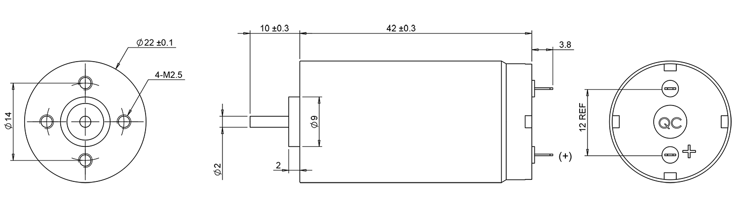 22mm coreless dc motor