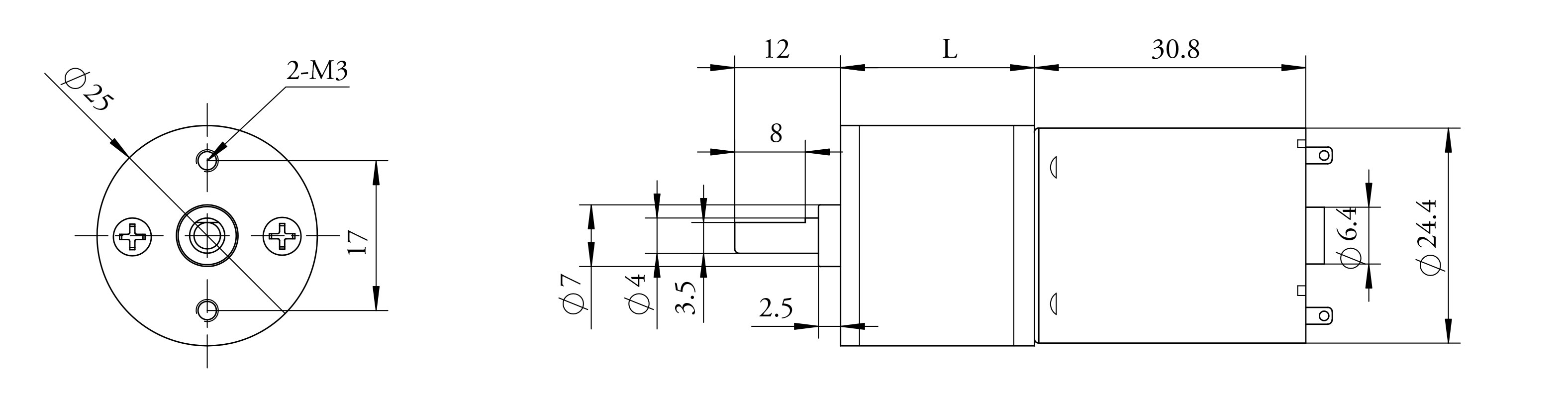 drawing of gear motor