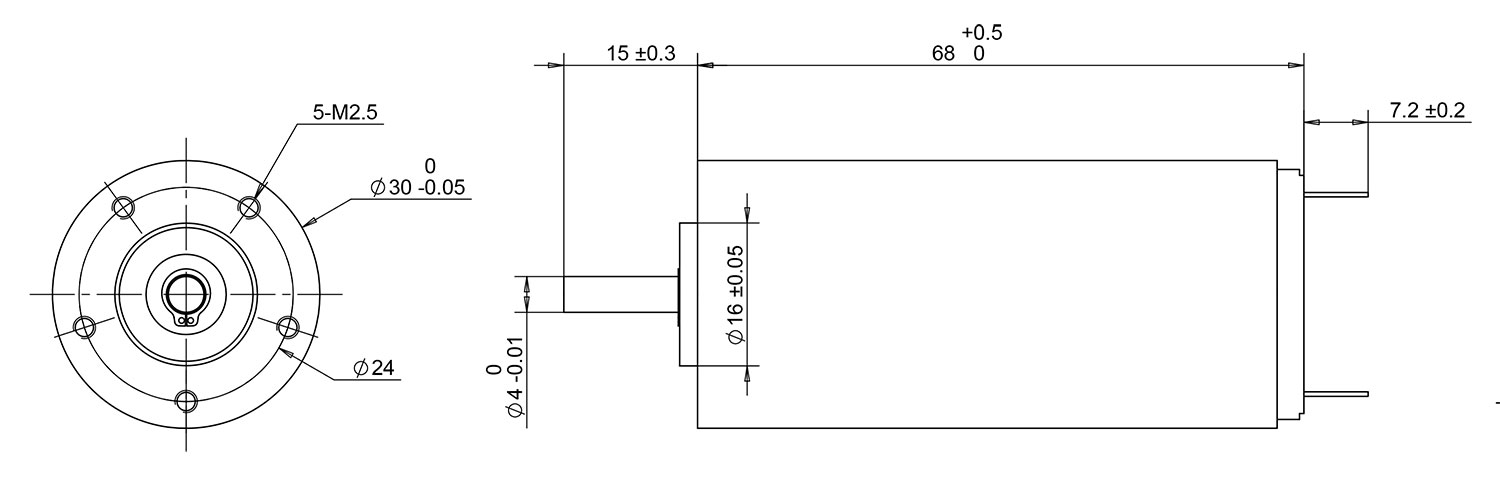 36mm coreless motor drawing
