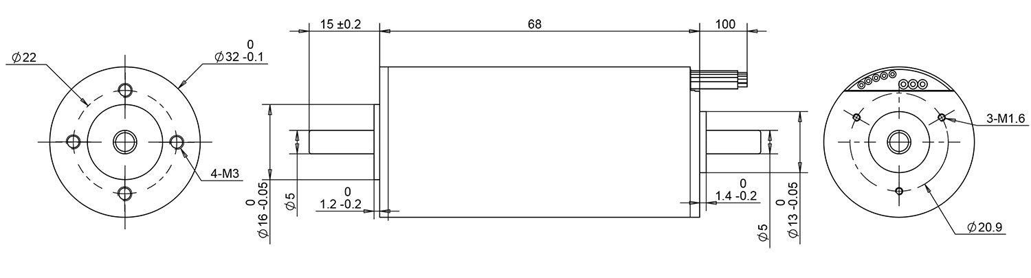 32mm coreless motor drawing