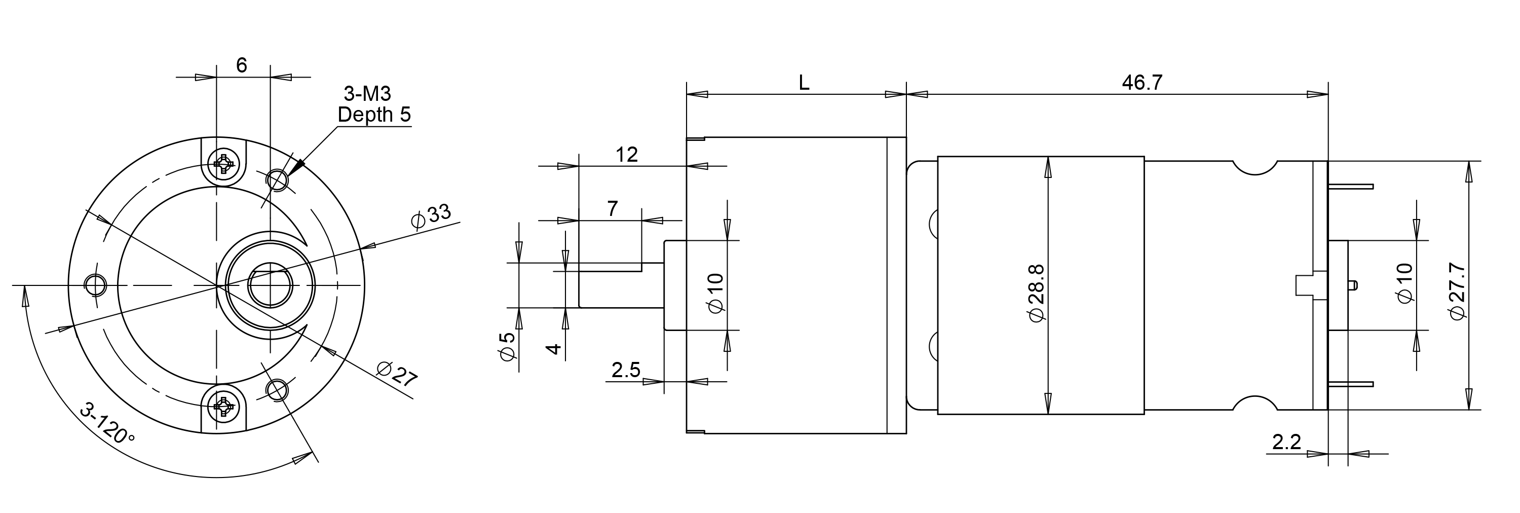 drawing of gearmotors