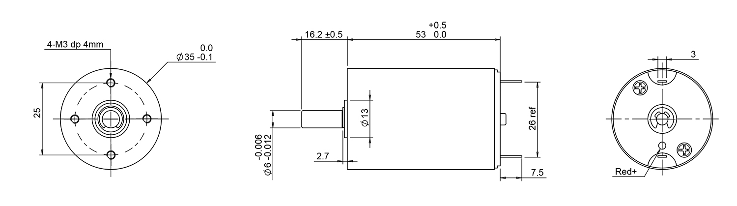 3553 coreless motor drawing