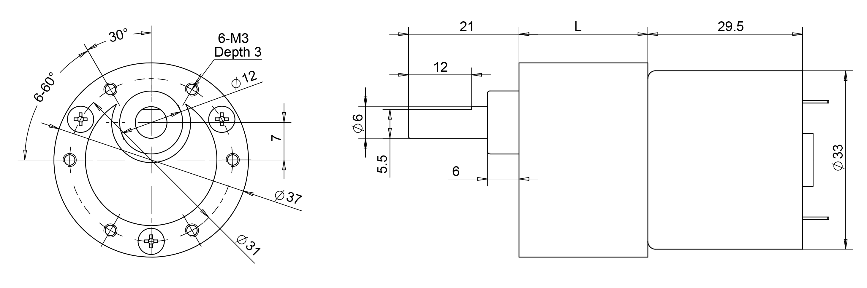 drawing of reduction motor