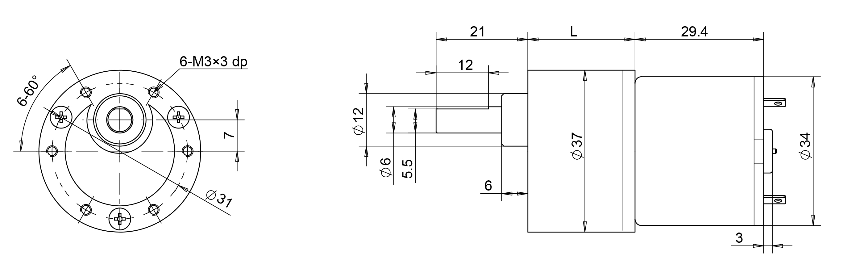 gearmotor drawing