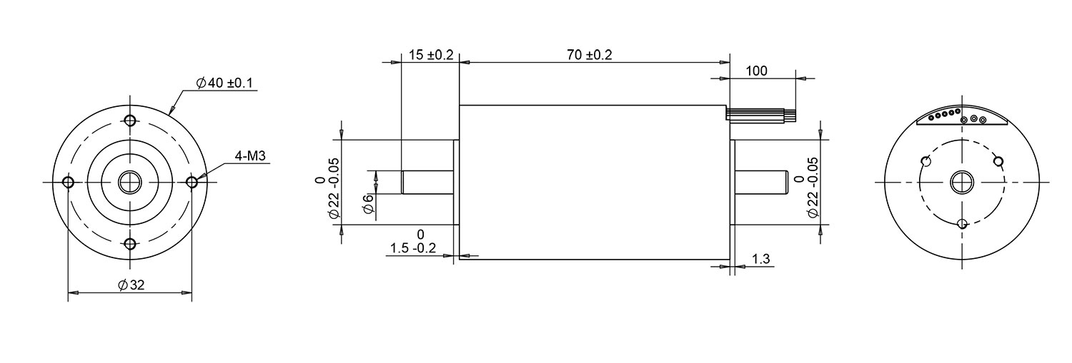 40mm coreless brushless motor drawing