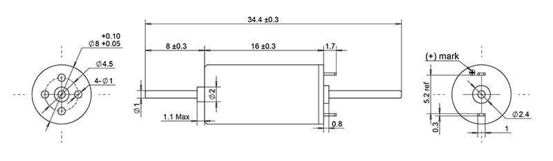 12V Micro coreless dc motor 8mm diameter