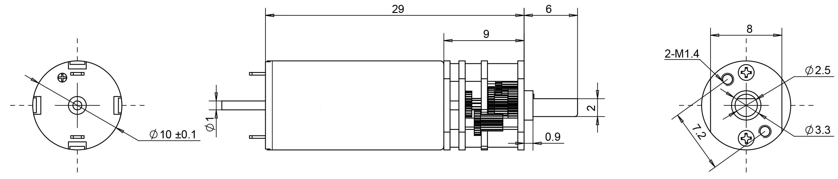 miniature metal gearbox with coreless motor