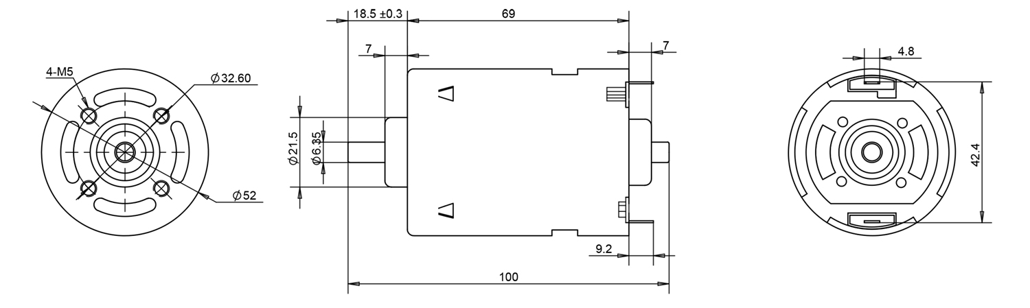 rs 987 ph motor dimension